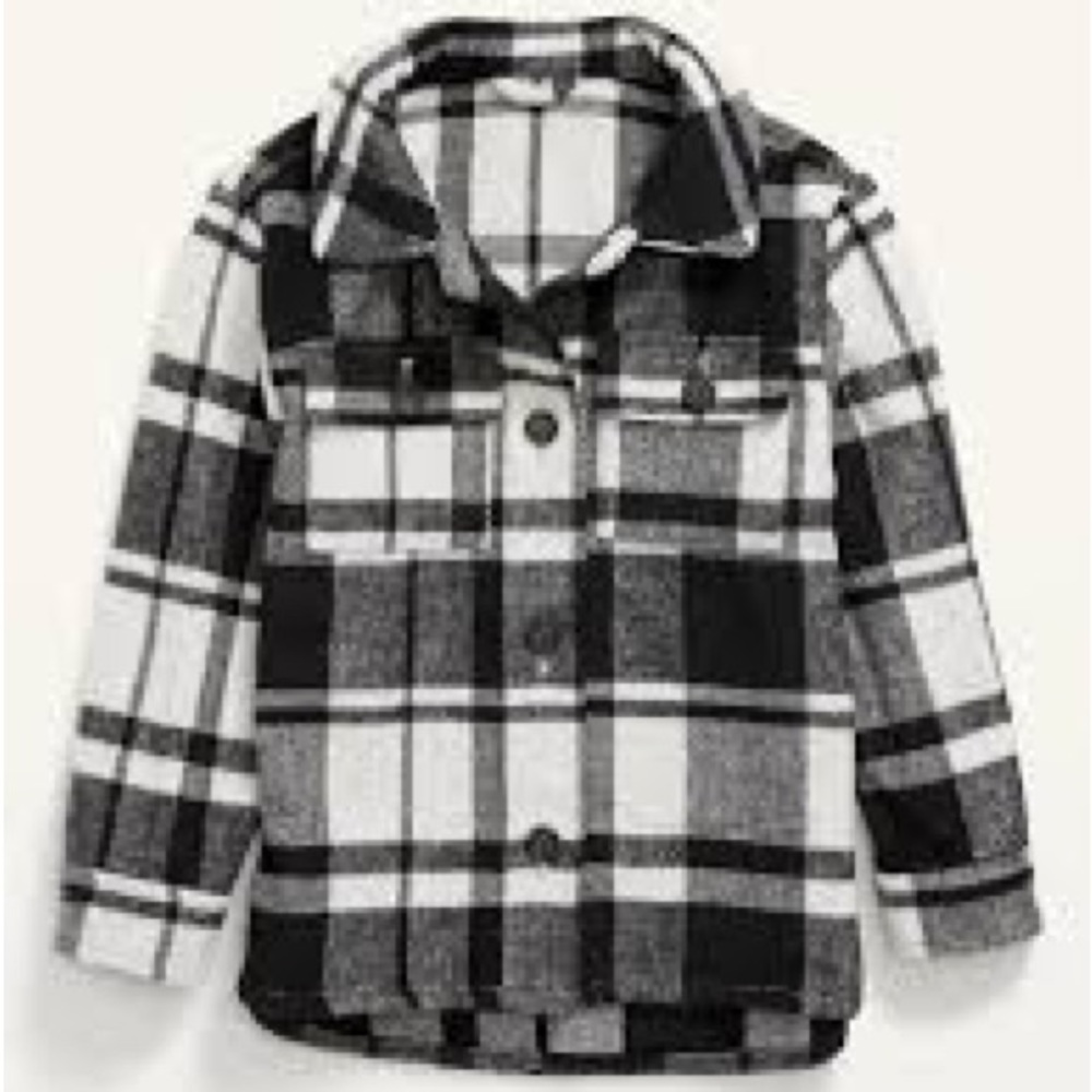 Old Navy Black and White Plaid Shacket